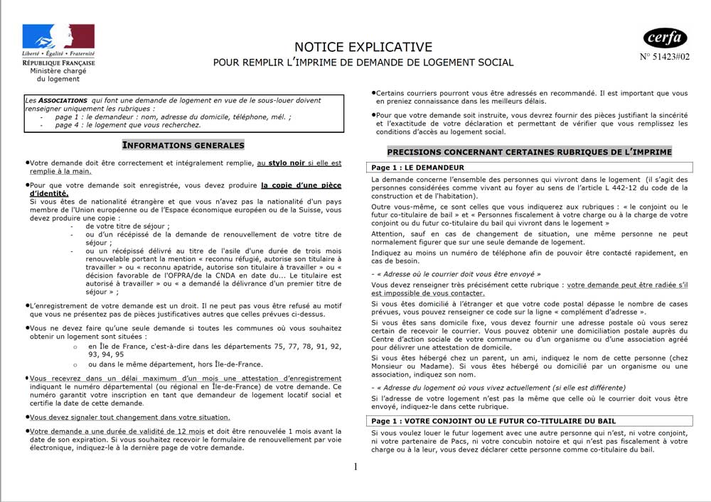 Notice Explicative Du Formulaire De Demande De Logement Social | My XXX