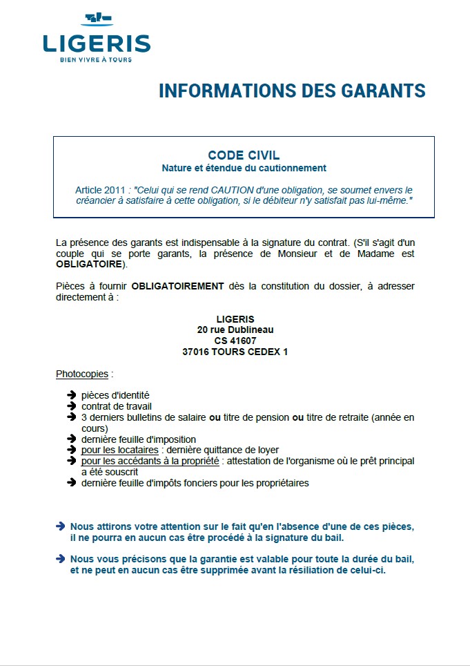 Votre demande de logement  LIGERIS