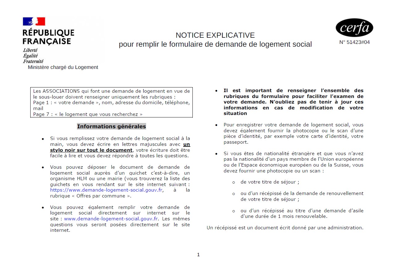 Notice explicative logement social 2021