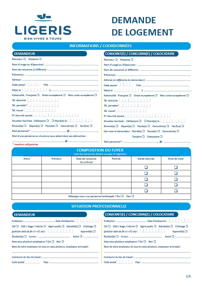 demande logement LIGERIS